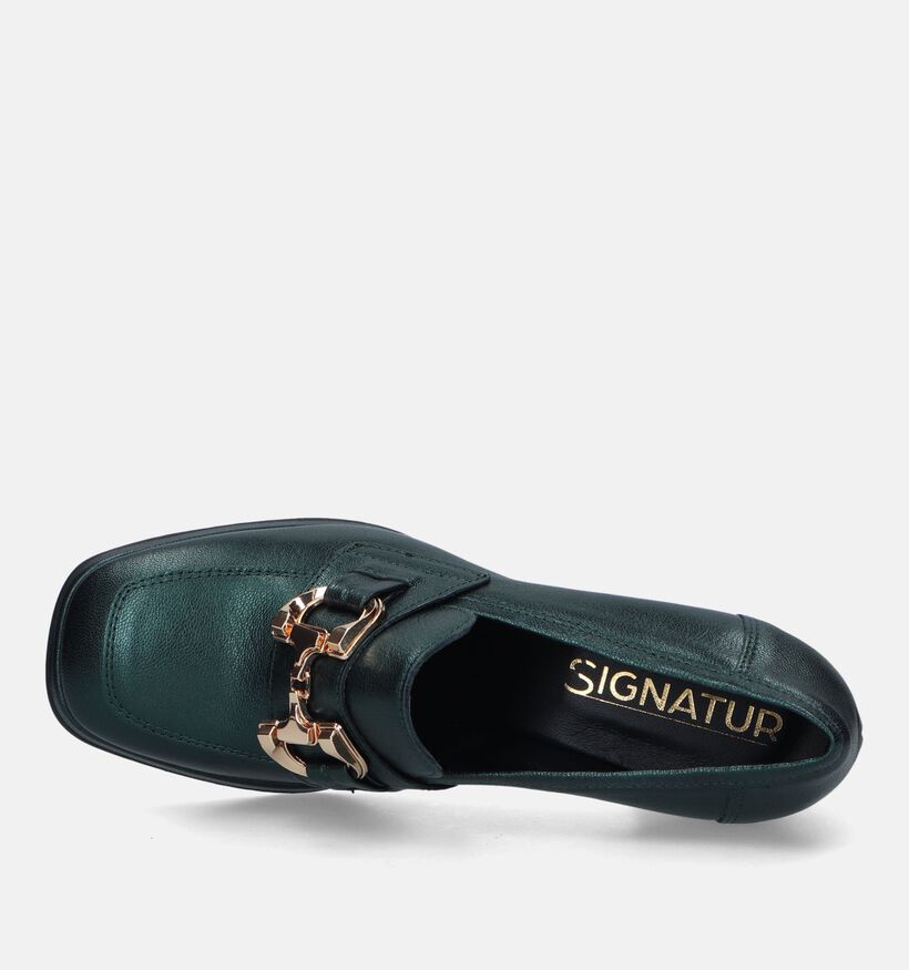 Signatur Mocassins avec talon en Vert pour femmes (333423)
