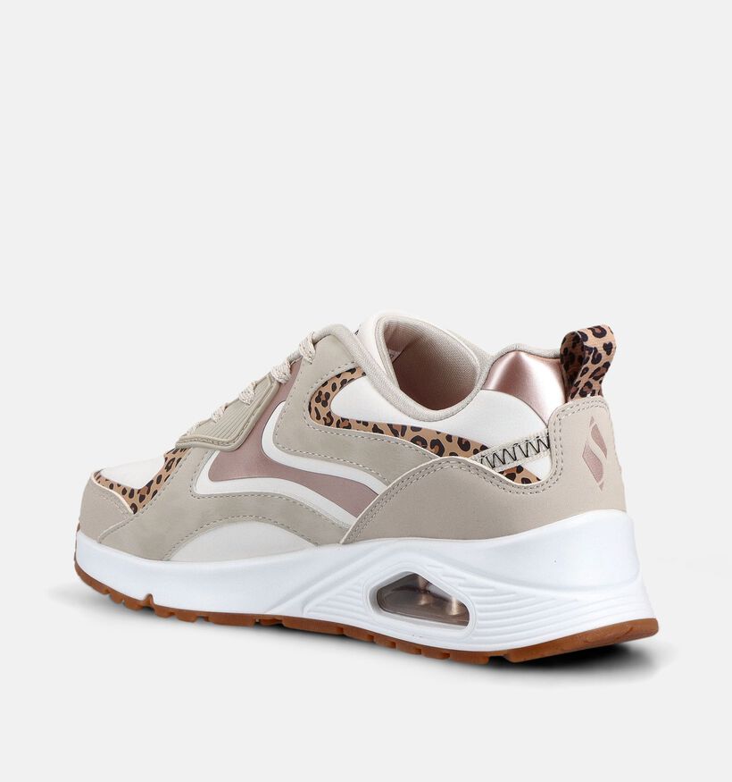 Skechers Uno Leopard Surge Baskets basses en Beige pour filles (375706)