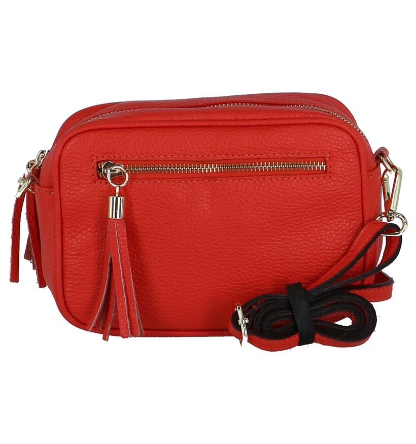 Rode Crossbody Tas Dolce C. in leer (255564)