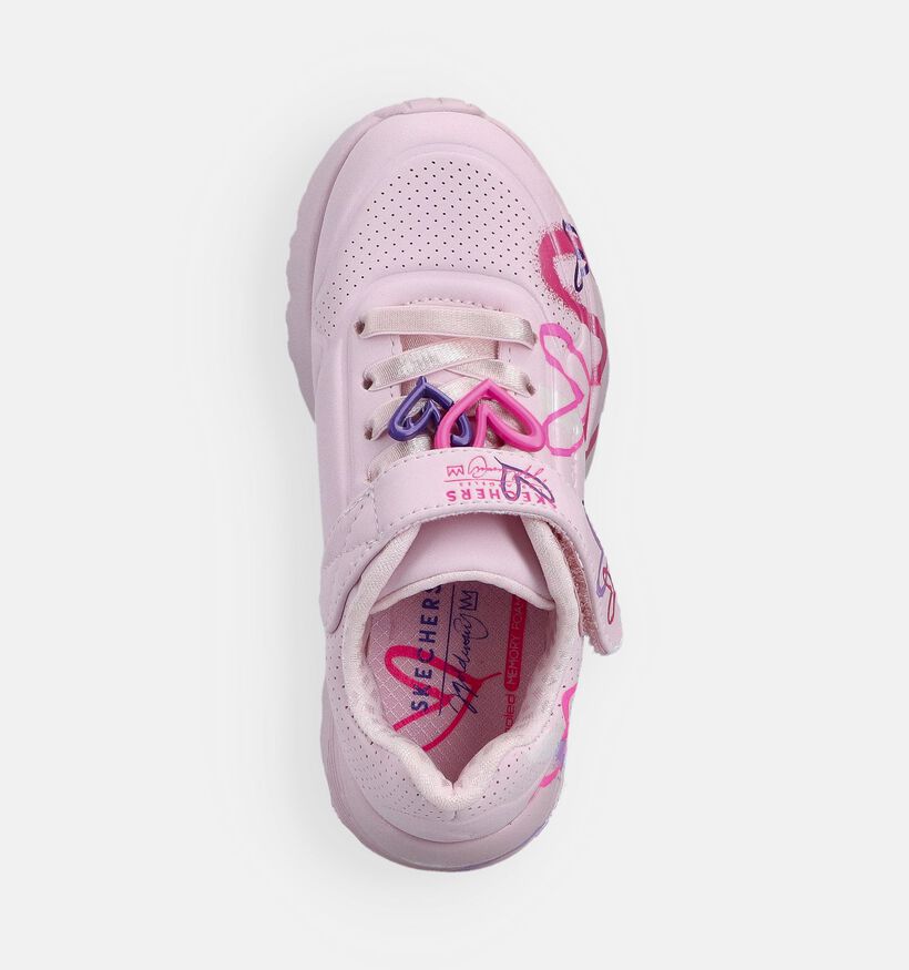 Skechers Uno Lite Roze Sneakers voor meisjes (368511) - geschikt voor steunzolen