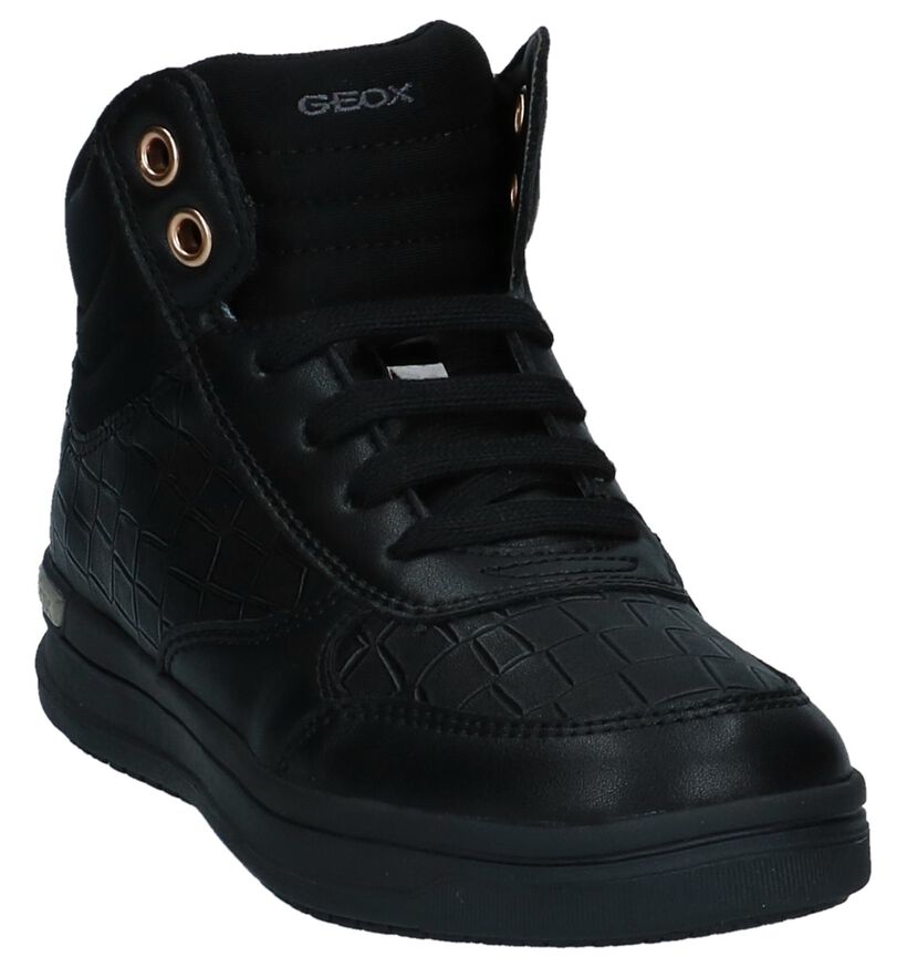 Geox Baskets hautes en Noir en cuir verni (223154)