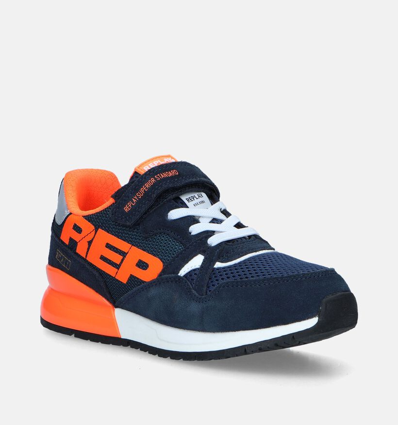 Replay Shoot Jr 8 Blauwe Sneakers voor jongens (336749) - geschikt voor steunzolen