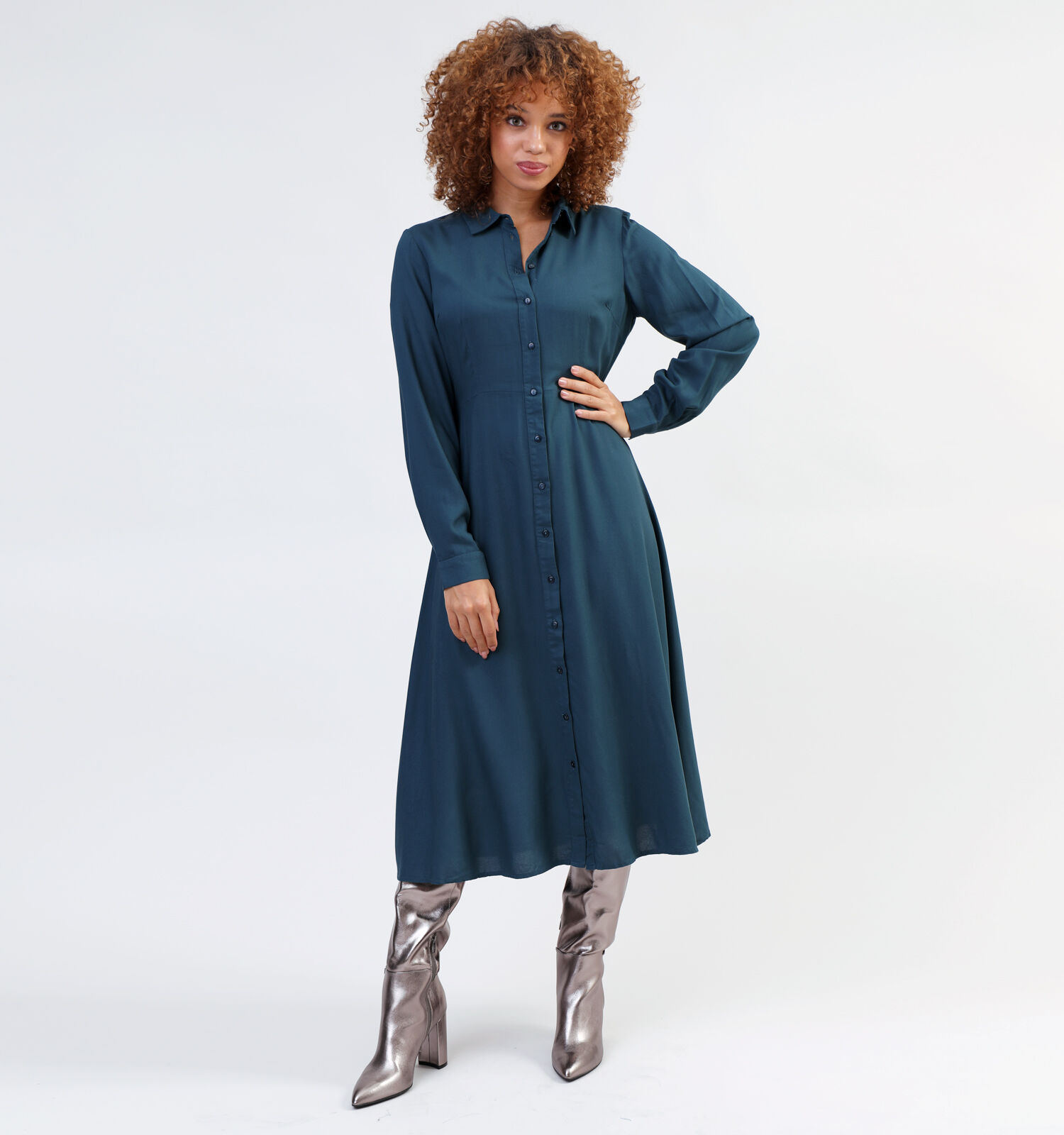 Blauwe hemdjurk hot sale