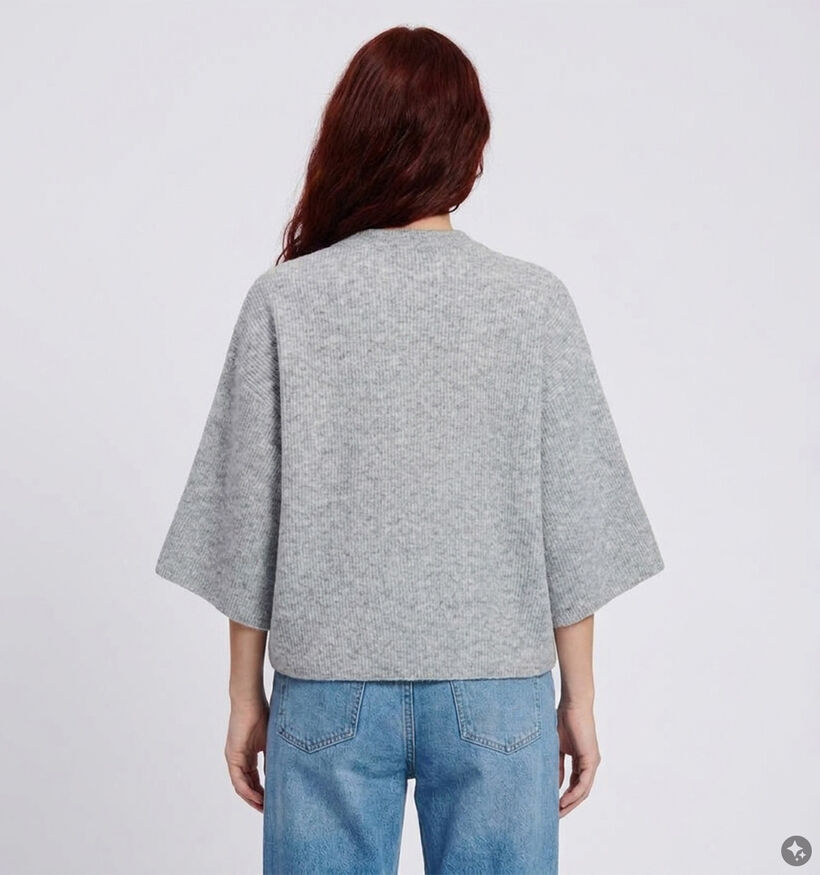 Pieces Niko Love Lichtgrijze Trui met Patch voor dames (378377)