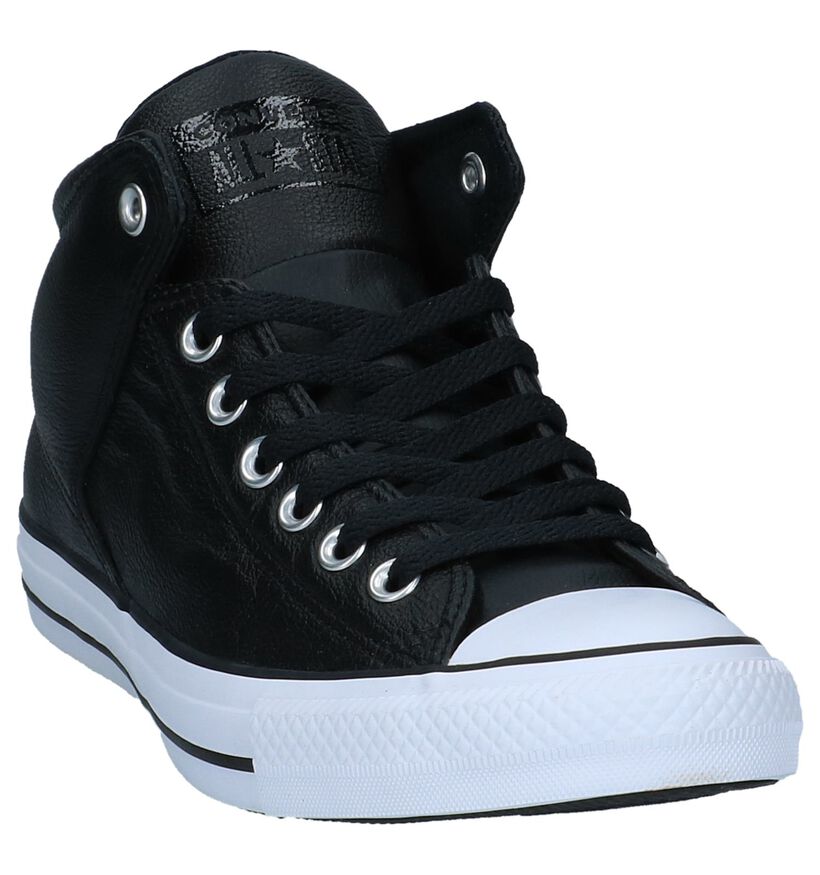 Converse Chuck Taylor All Star Zwarte Hoge Sneakers in leer (233488)