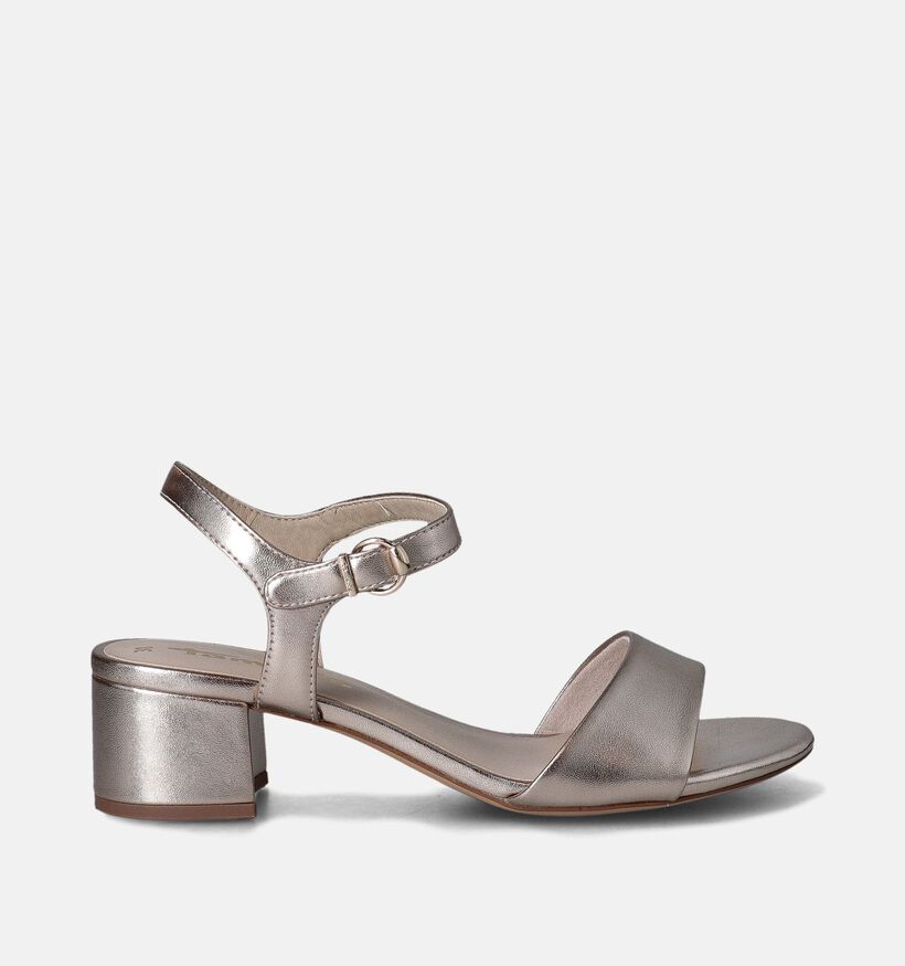 Tamaris Sandales avec talon carré en Or pour femmes (354553)
