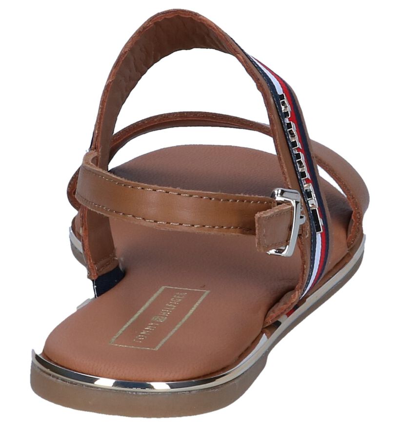 Tommy Hilfiger Sandales plates en Bleu foncé en cuir (241780)