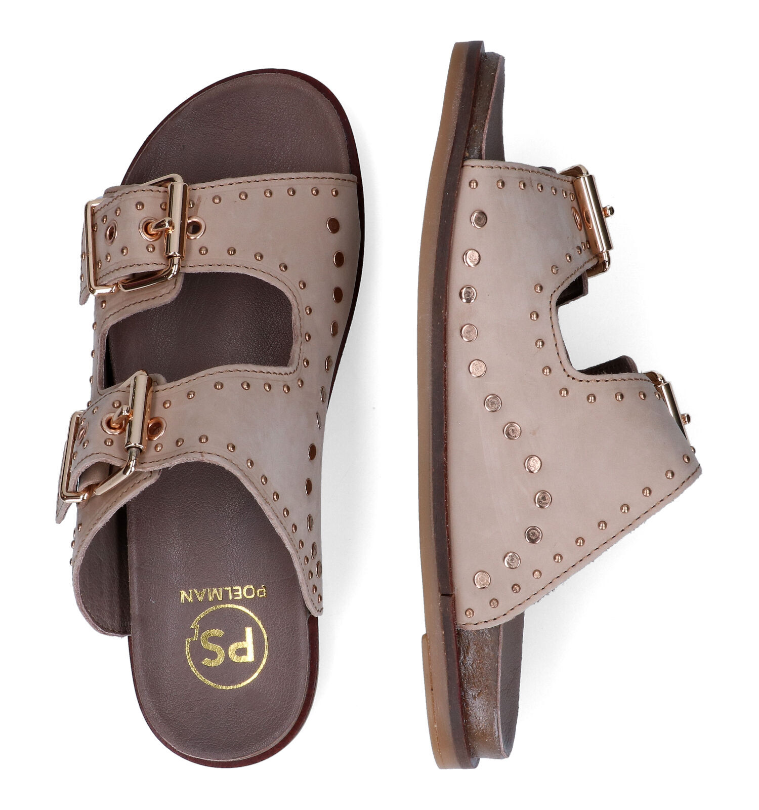 Poelman Taupe Slippers Dames Slippers Online op TORFS.BE
