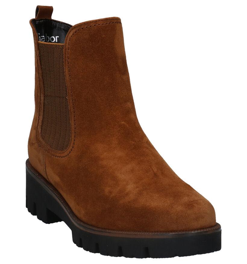 Gabor OptiFit Cognac Chelsea Boots in nubuck (282407)