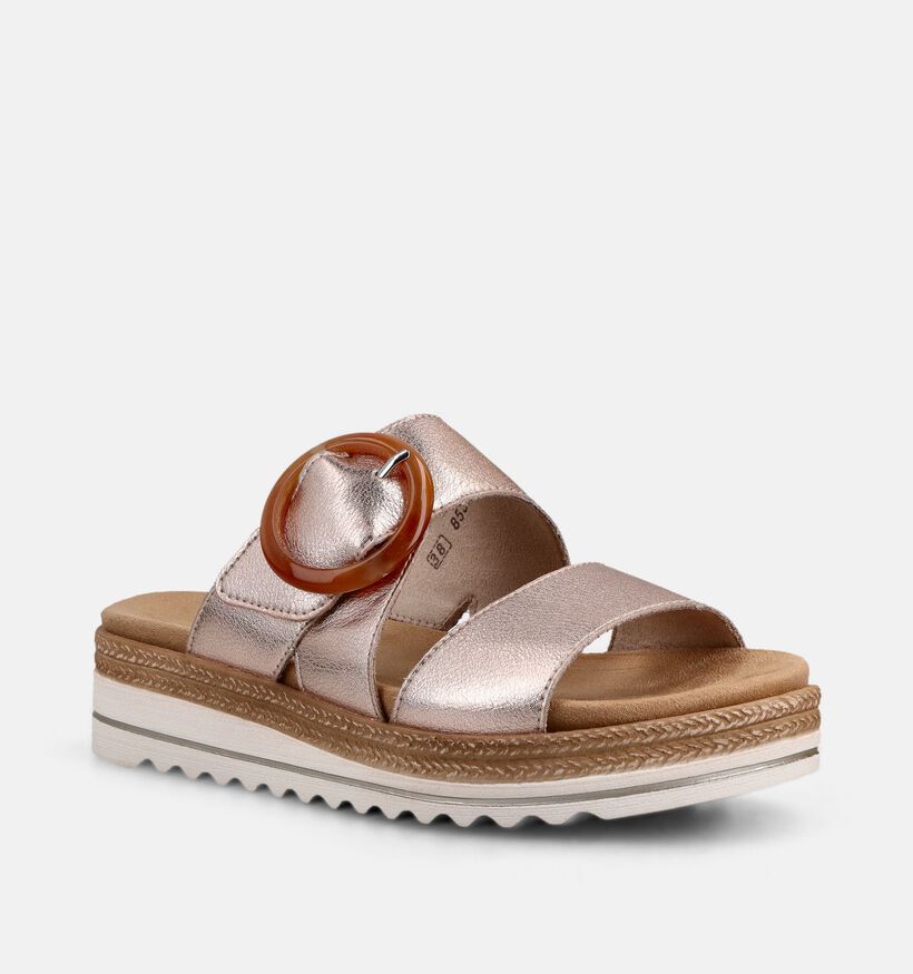 Remonte Gouden Slippers met sleehak voor dames (370458) - geschikt voor steunzolen