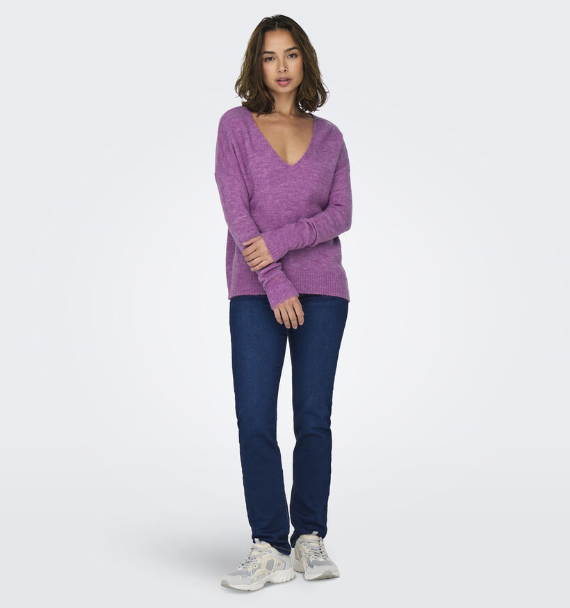 JDY Elanora Paarse Trui met V-hals voor dames (344159)