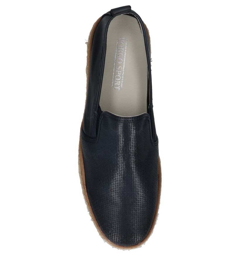 Borgo Sport Chaussures slip-on en Bleu foncé en cuir (209766)