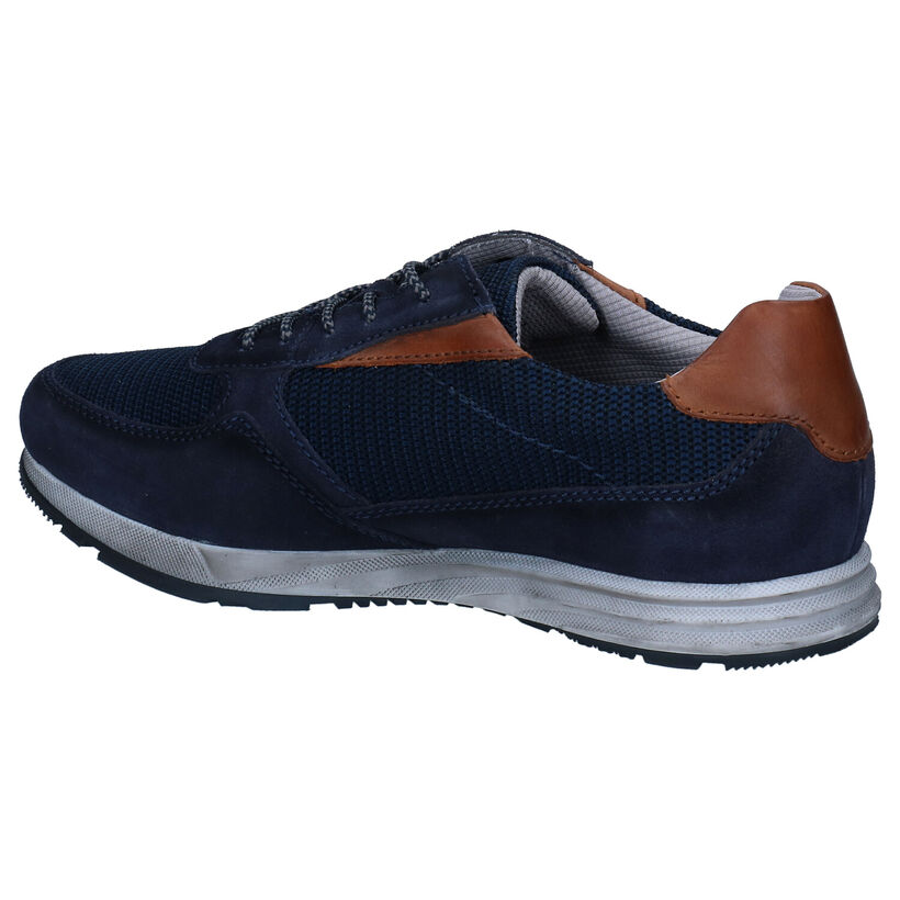 Bugatti Blauwe Veterschoenen in stof (293626)