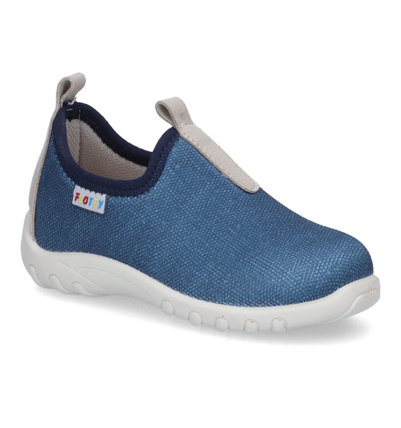 Flotty by Fly Flot Blauwe Pantoffels in stof (310775)
