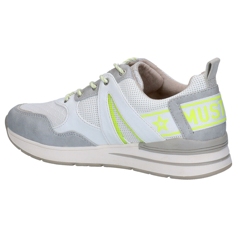 Mustang Witte Veterschoenen in kunstleer (271192)