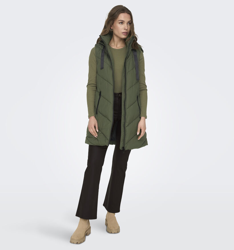JDY Skylar Hood Kaki Lange Bodywarmer voor dames (359921)