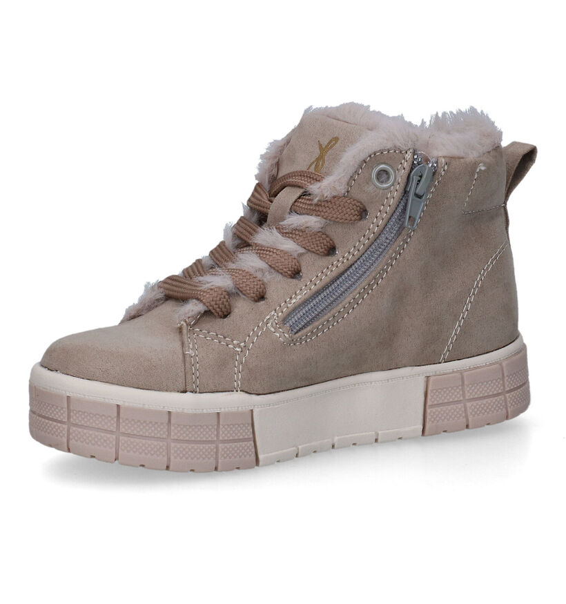 Milo & Mila Taupe Hoge Sneakers voor meisjes (313325)