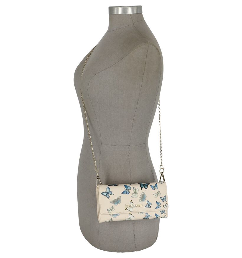 Lichtbeige Clutch Tasje Shagwear Butterflies in kunstleer (232857)