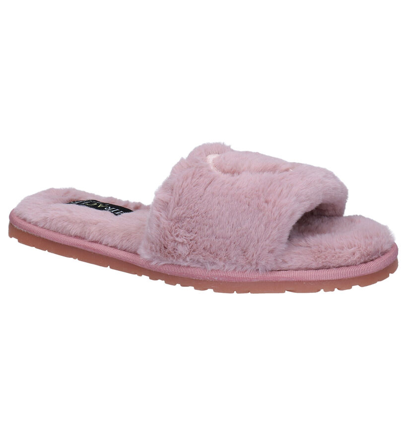 Miracles Annelien Pantoufles en Rose en textile (289570)