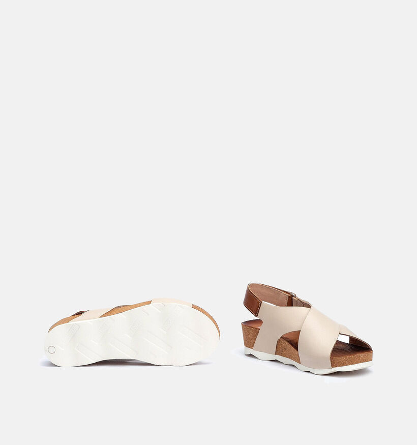 Pikolinos Mahon Sandales compens&eacute;es en &Eacute;cru pour femmes (370533)