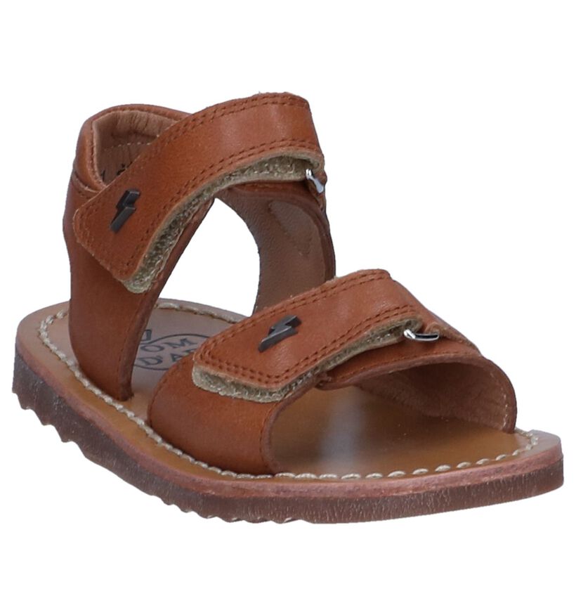 Cognac Sandalen Pom d'Api Waff Easy in leer (242929)