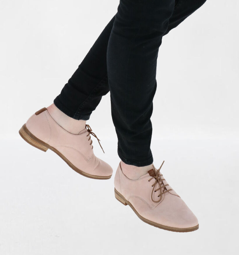 Gabor Roze Veterschoenen in daim (287999)