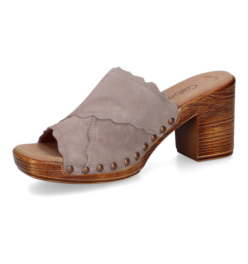 Gabor Best Fitting Mules en Taupe pour femmes (306152)