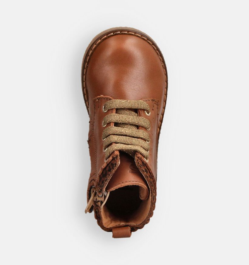 FR by Romagnoli Chaussures hautes en Cognac pour filles (364836) - pour semelles orthopédiques