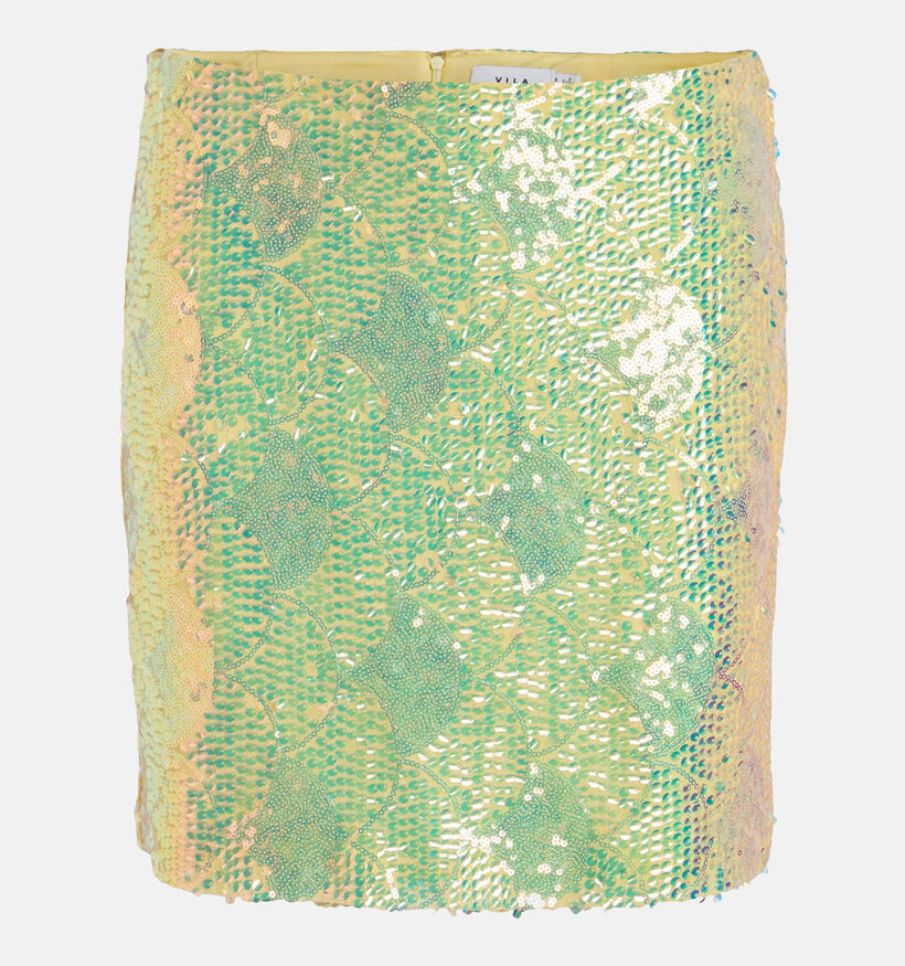 Vila Kytia Gele Pailletten Mini rok voor dames (331833)