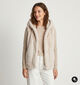 Guess Muted Stone Fluffy Ecru Bodywarmer voor dames (380764)
