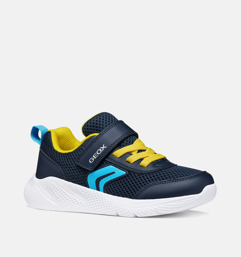 Geox Sprintye Baskets en Bleu fonc&eacute; pour gar&ccedil;ons (370140) - pour semelles orthop&eacute;diques