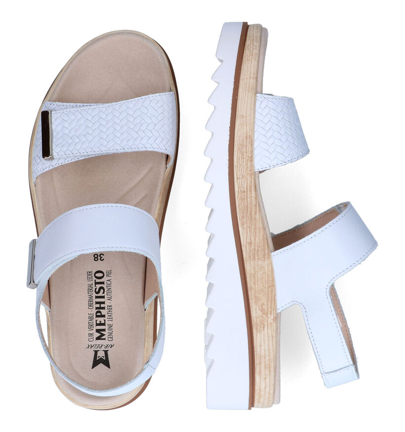 Mephisto Dominica Sandales avec talon compensé en Blanc pour femmes (354278)