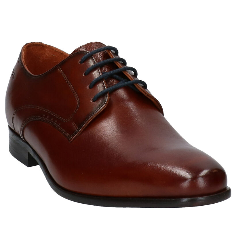 Van Lier Cognac Geklede Veterschoenen in leer (291345)