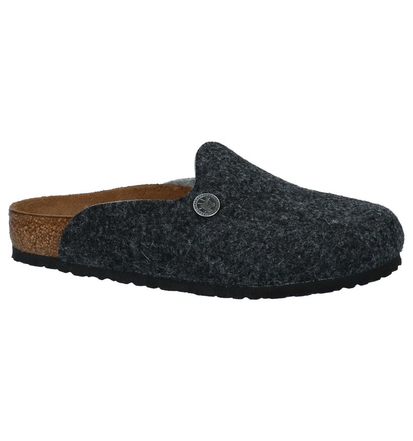 Birkenstock Amsterdam Pantoufles ouvertes en Gris foncé en textile (231580)