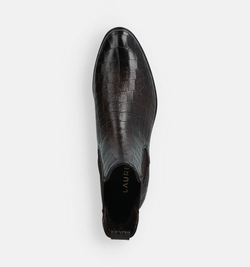 Laurent David Ares Bottines Chelsea en Brun foncé pour femmes (365459)