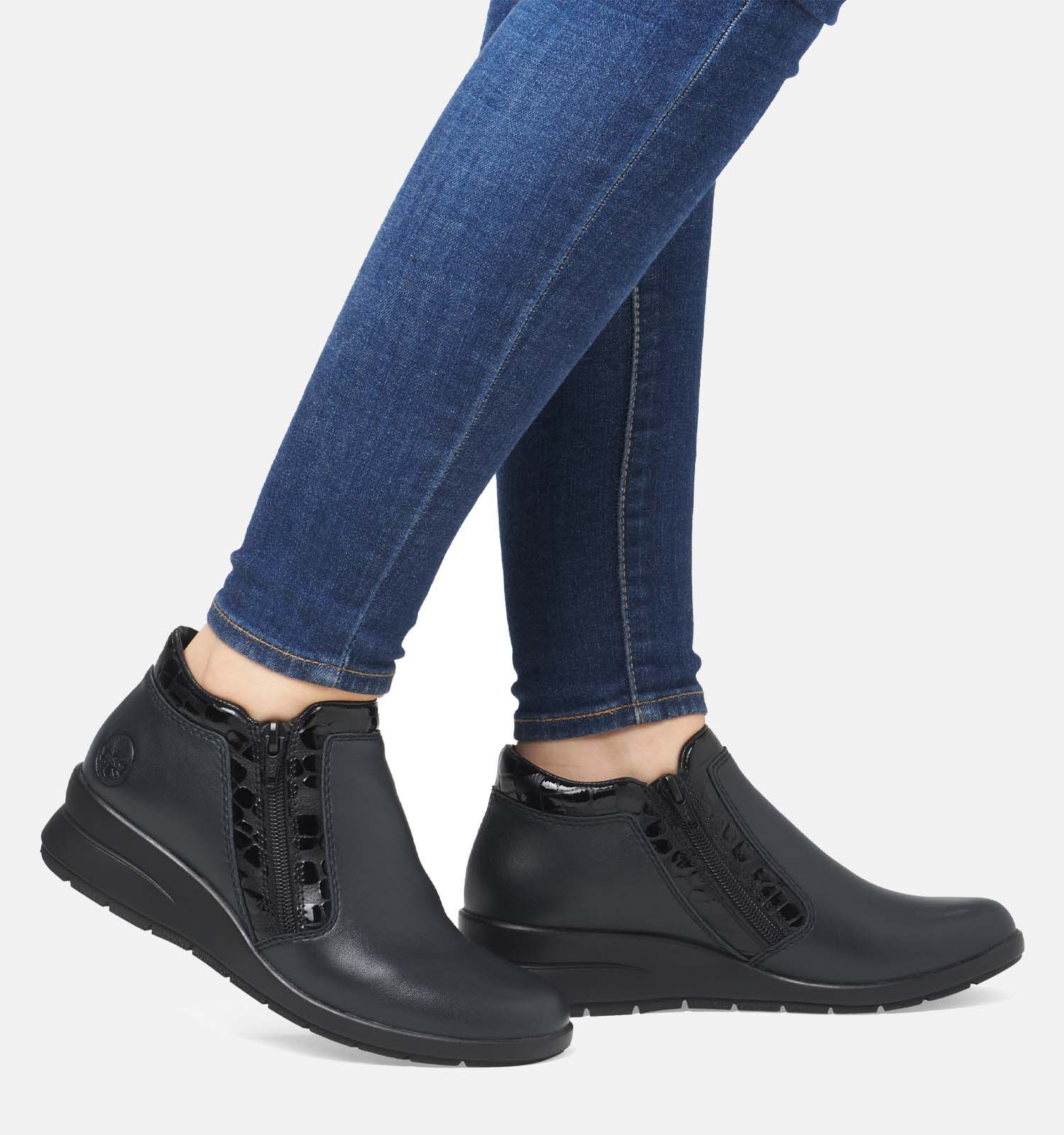 Rieker enkellaarsjes blauw clearance