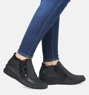 Rieker Enkellaarsjes Cognac/Blauw