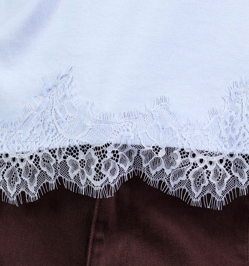 Vero Moda Sara Lace Lichtblauwe T-shirt voor dames (381637)