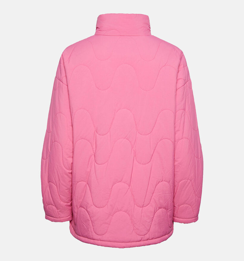 Pieces Fiona Wave Quilt Manteau en Rose pour femmes (334064)