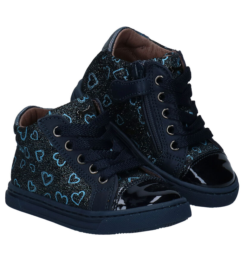 STONES and BONES Lacy Bottines en Bleu en cuir (279304)