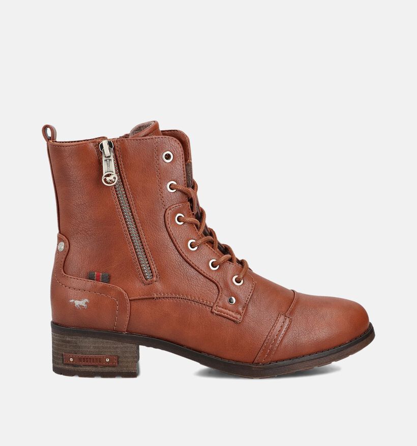 Mustang Boots à lacets en Cognac pour femmes (363702)