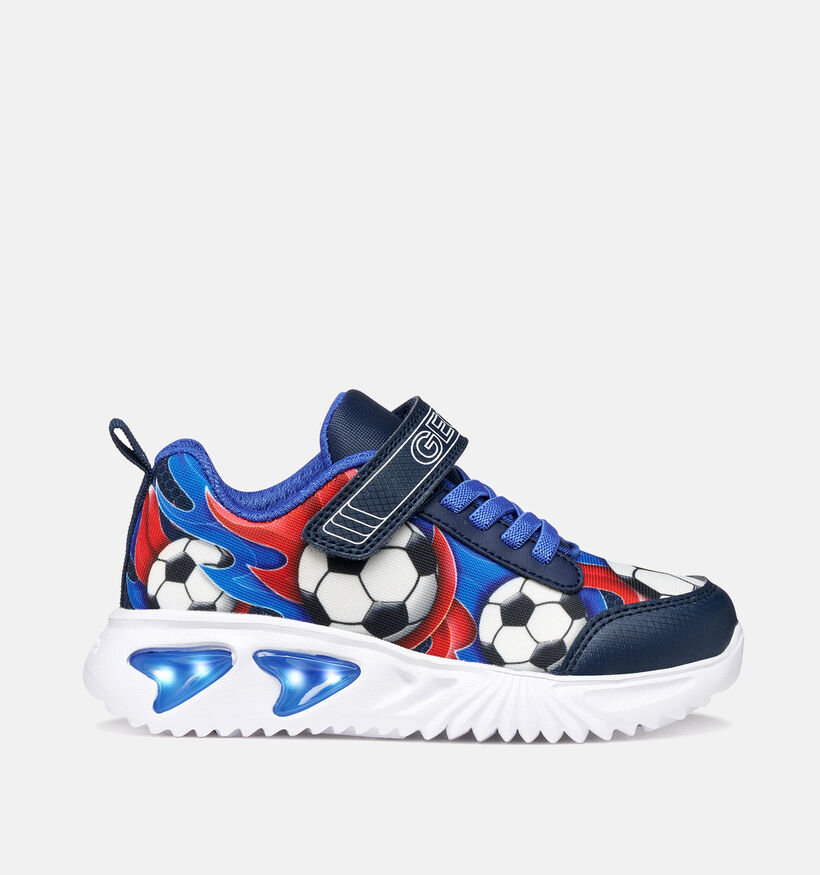 Geox Assister Football Baskets en Bleu pour gar&ccedil;ons (370167) - pour semelles orthop&eacute;diques