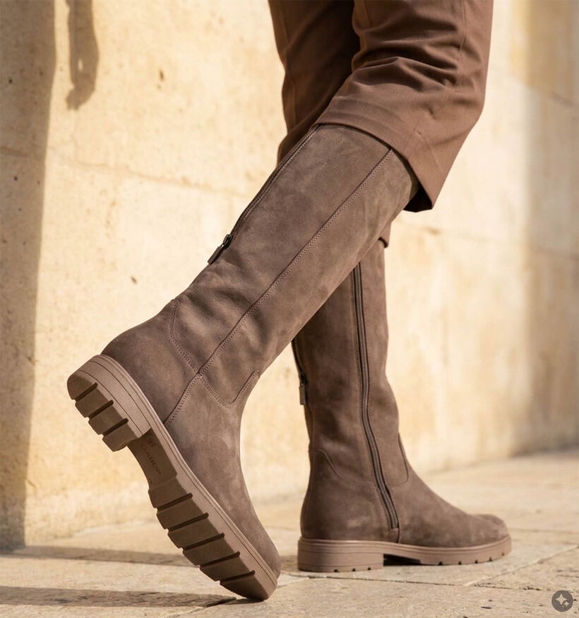 Gabor M-Vario Donkerbeige Lange Laarzen voor dames (380050)