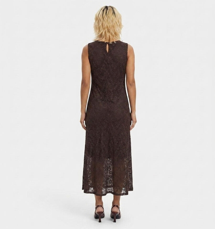 Vila Robe mi-longue en Brun fonc&eacute; pour femmes (383847)