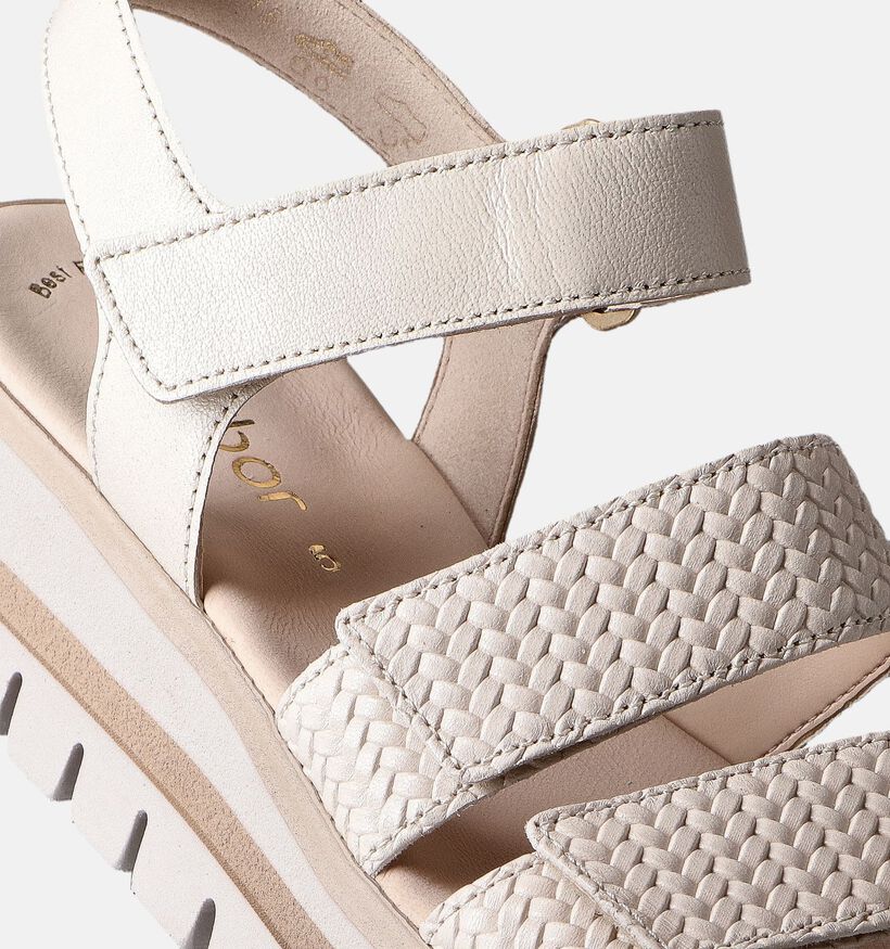 Gabor Best Fitting Sandales avec talon compensé en Blanc pour femmes (355087)