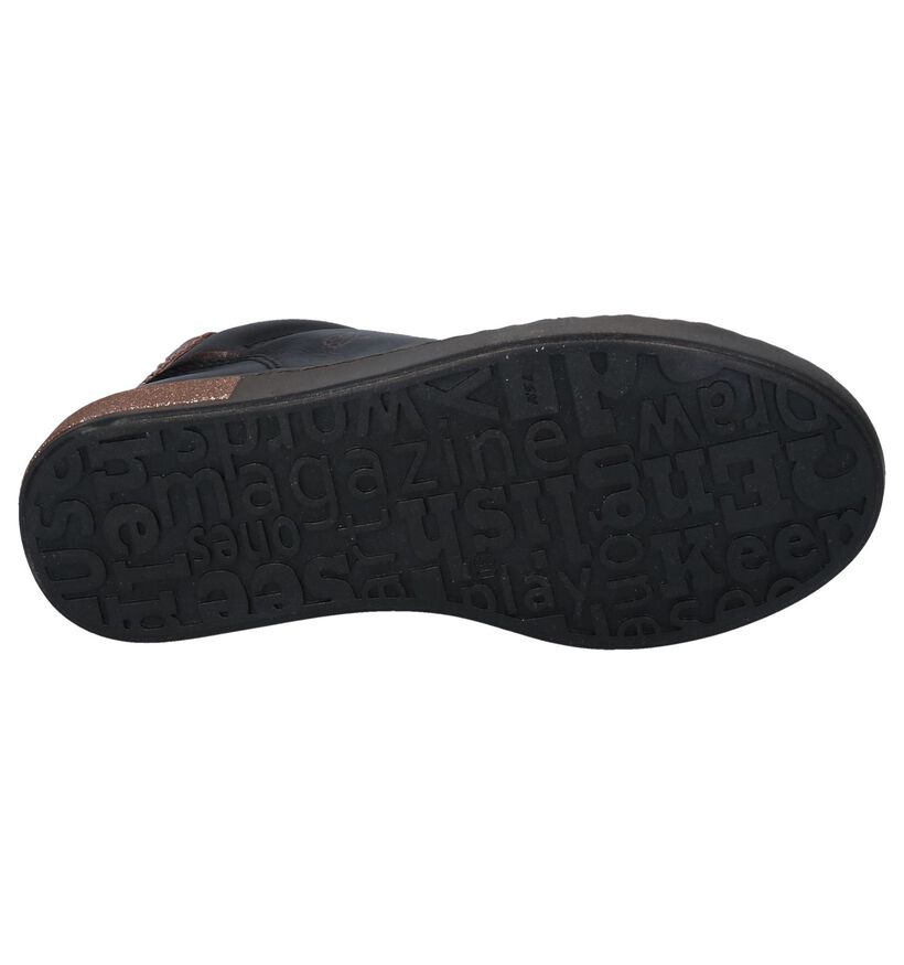 STONES and BONES Chaussures hautes en Noir en cuir (255509)