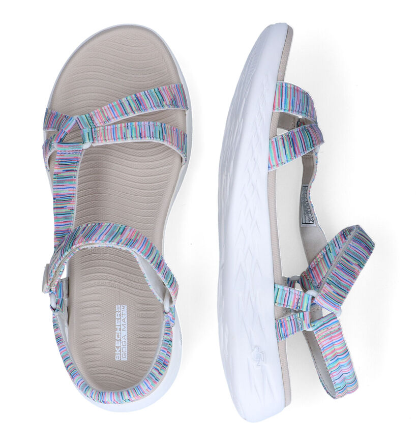Skechers On The Go 600 Electric Blauwe Sandalen in stof (305709)