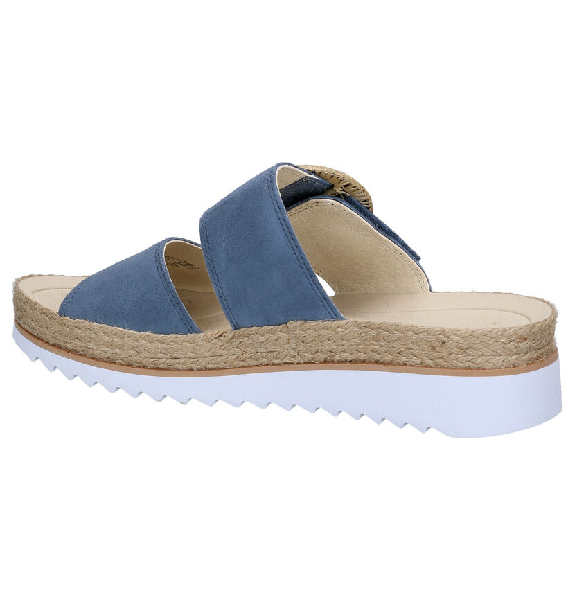 Gabor Best Fitting Mules en Bleu en daim (288061)