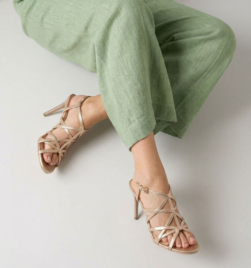NeroGiardini Sandales &agrave; talons en Or pour femmes (370757)