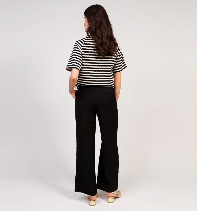 Vila Mata T-shirt court rayé en Noir pour femmes (351801)